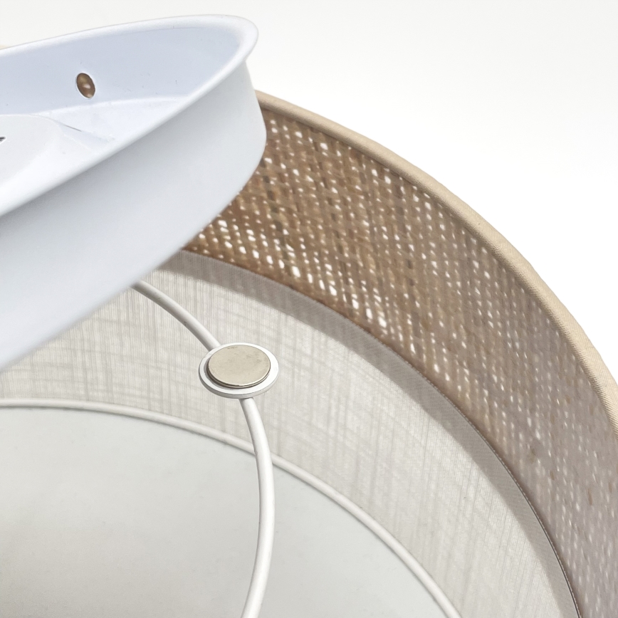 Stropní svítidlo SIRJA DOUBLE BOHO 2xE14/15W/230V pr. 35 cm béžová/bílá