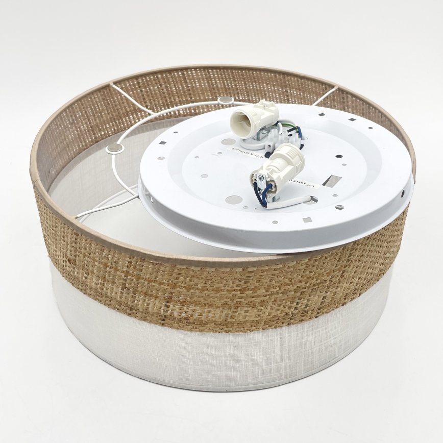 Stropní svítidlo SIRJA DOUBLE BOHO 2xE14/15W/230V pr. 35 cm béžová/bílá