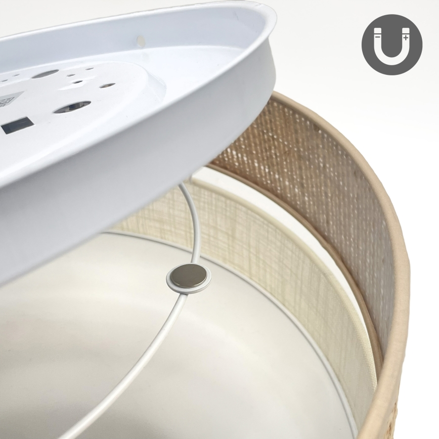 Stropní svítidlo SIRJA DOUBLE BOHO 2xE14/15W/230V pr. 35 cm béžová/krémová