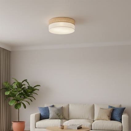 Stropní svítidlo SIRJA DOUBLE BOHO 2xE14/15W/230V pr. 35 cm béžová/krémová