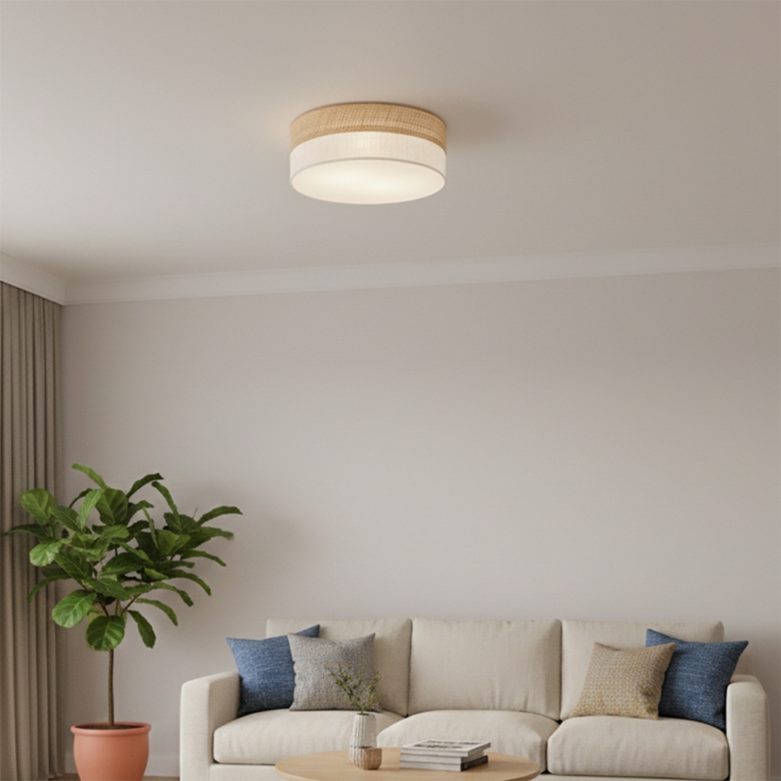 Stropní svítidlo SIRJA DOUBLE BOHO 2xE14/15W/230V pr. 35 cm béžová/krémová