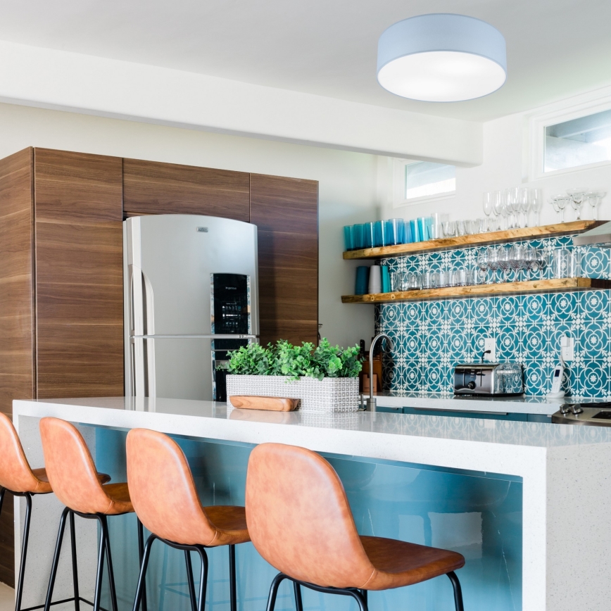 Stropní svítidlo SIRJA PASTEL 2xE27/15W/230V pr. 45 cm modrá