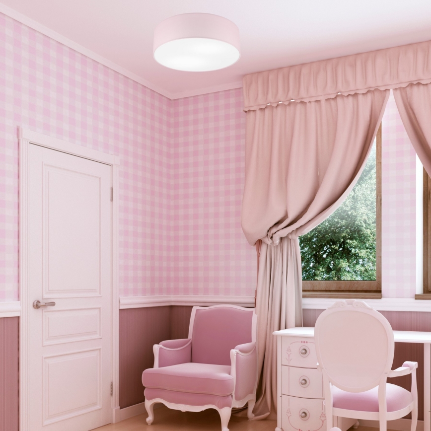 Stropní svítidlo SIRJA PASTEL 2xE27/15W/230V pr. 45 cm růžová