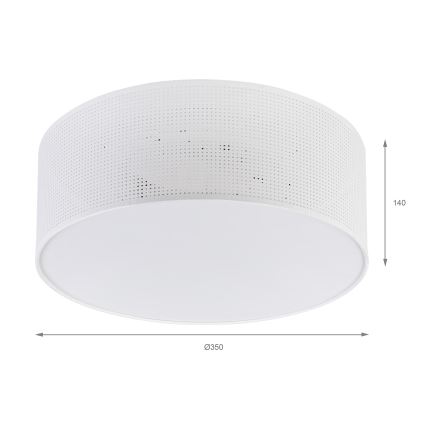 Stropní svítidlo SIRJA PLISADO 2xE27/15W/230V pr. 35 cm bílá