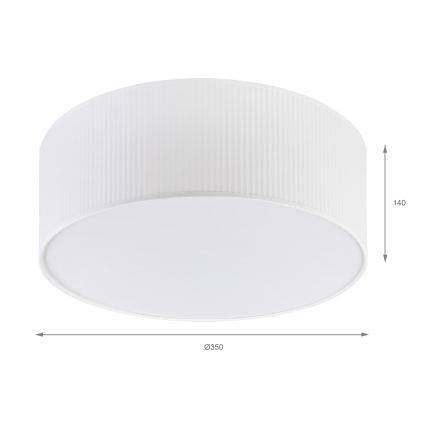 Stropní svítidlo SIRJA PLISADO 2xE27/15W/230V pr. 35 cm bílá