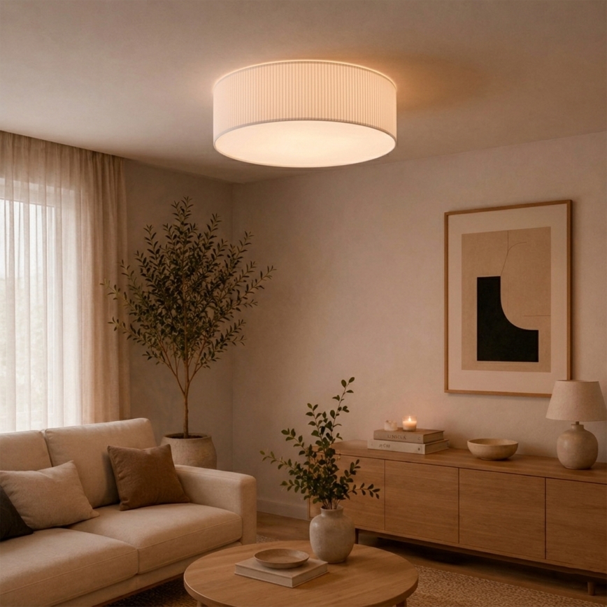 Stropní svítidlo SIRJA PLISADO 4xE27/15W/230V pr. 45 cm bílá