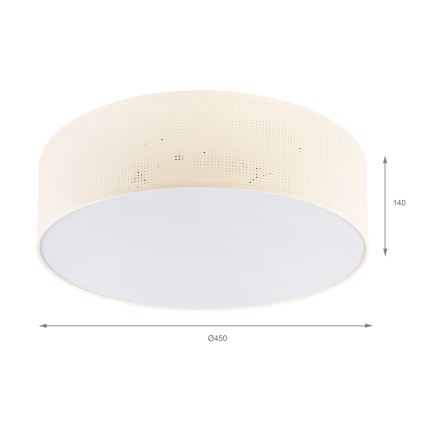 Stropní svítidlo SIRJA PLISADO 4xE27/15W/230V pr. 45 cm krémová