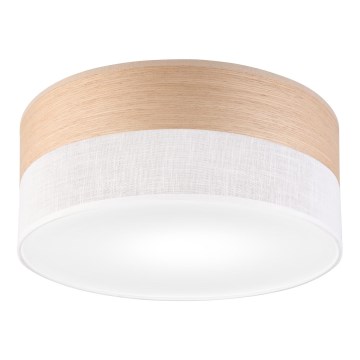 Stropní svítidlo SIRJA WOOD 1xE27/15W/230V pr. 35 cm bílá/dub