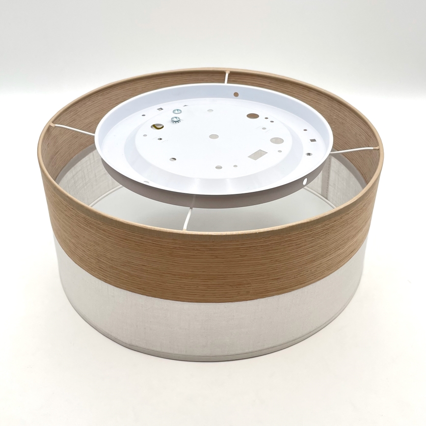 Stropní svítidlo SIRJA WOOD 1xE27/15W/230V pr. 35 cm bílá/dub