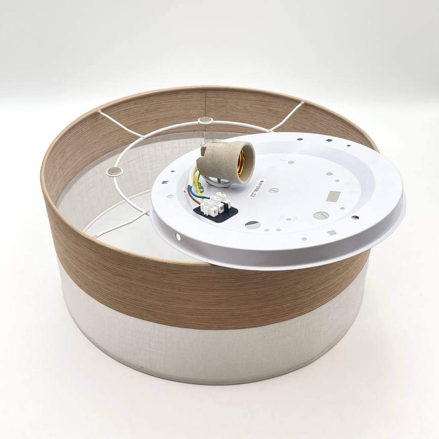 Stropní svítidlo SIRJA WOOD 1xE27/15W/230V pr. 35 cm bílá/dub