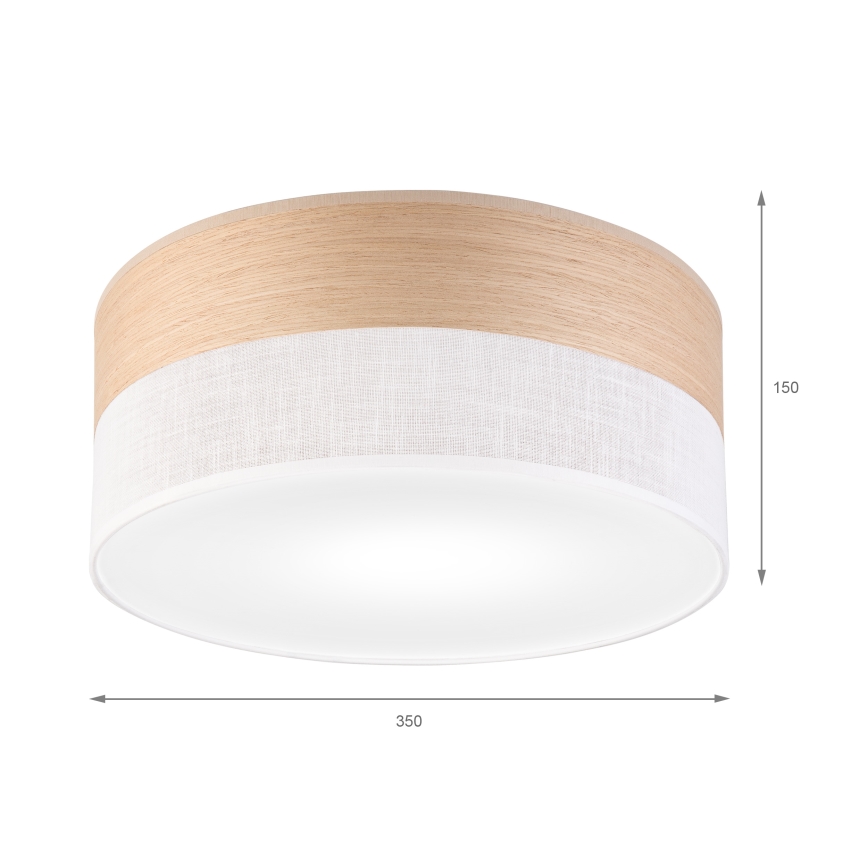Stropní svítidlo SIRJA WOOD 1xE27/15W/230V pr. 35 cm bílá/dub