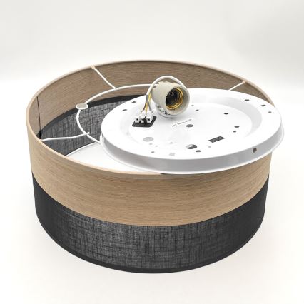 Stropní svítidlo SIRJA WOOD 1xE27/15W/230V pr. 35 cm černá/dub