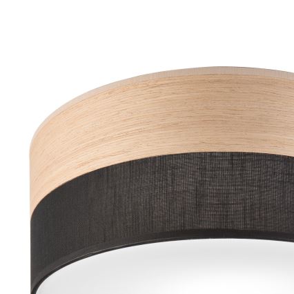 Stropní svítidlo SIRJA WOOD 1xE27/15W/230V pr. 35 cm černá/dub