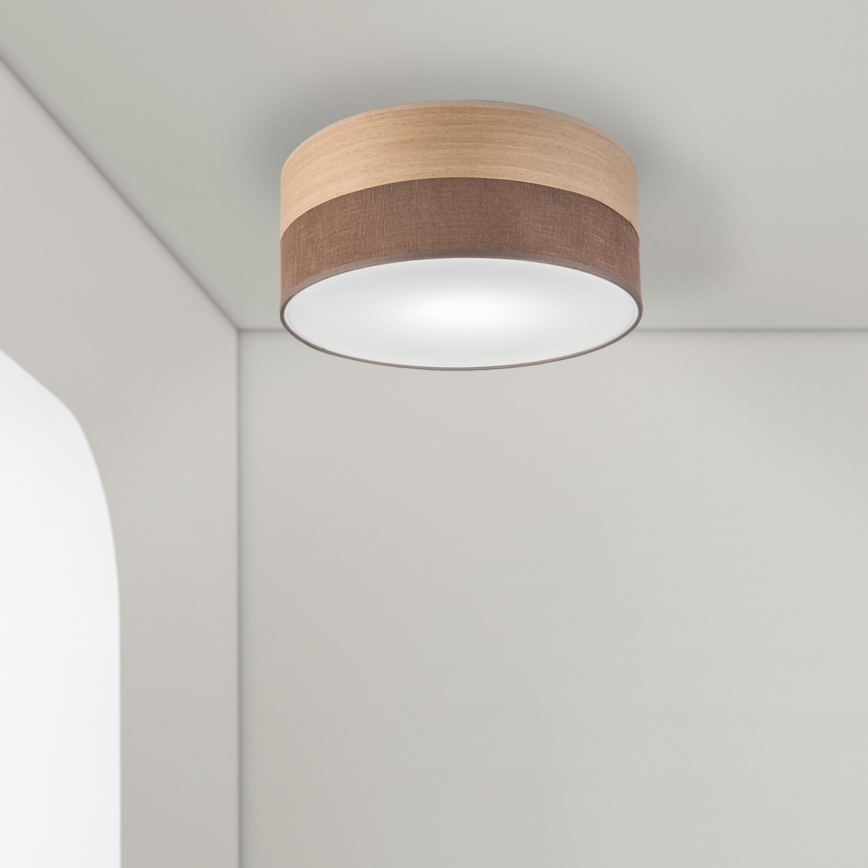 Stropní svítidlo SIRJA WOOD 1xE27/15W/230V pr. 35 cm hnědá/dub