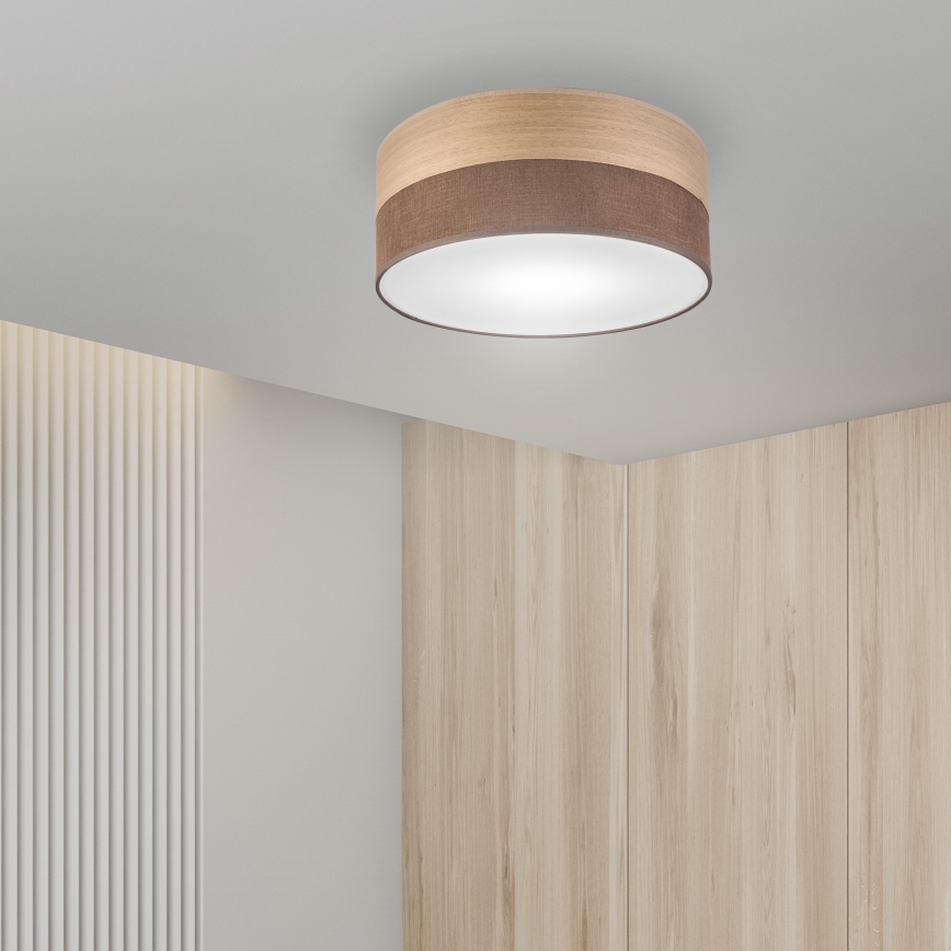 Stropní svítidlo SIRJA WOOD 1xE27/15W/230V pr. 35 cm hnědá/dub