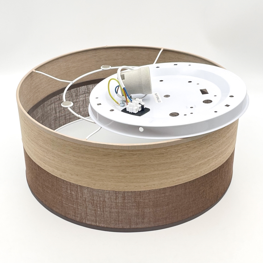 Stropní svítidlo SIRJA WOOD 1xE27/15W/230V pr. 35 cm hnědá/dub