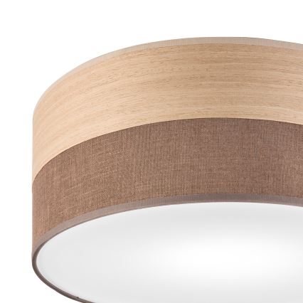 Stropní svítidlo SIRJA WOOD 1xE27/15W/230V pr. 35 cm hnědá/dub