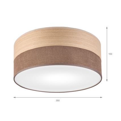 Stropní svítidlo SIRJA WOOD 1xE27/15W/230V pr. 35 cm hnědá/dub