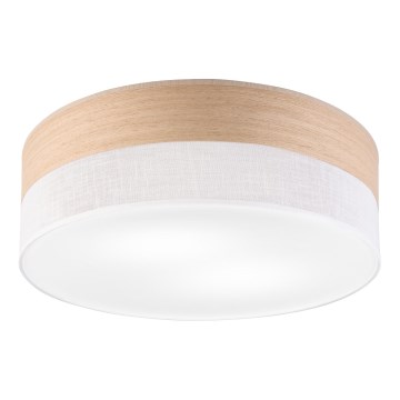 Stropní svítidlo SIRJA WOOD 2xE27/15W/230V pr. 45 cm bílá/dub