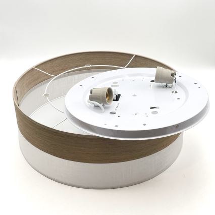 Stropní svítidlo SIRJA WOOD 2xE27/15W/230V pr. 45 cm bílá/dub