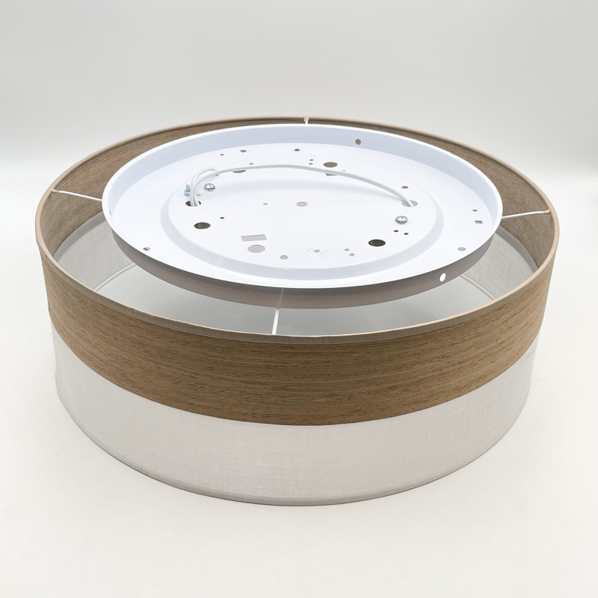 Stropní svítidlo SIRJA WOOD 2xE27/15W/230V pr. 45 cm bílá/dub