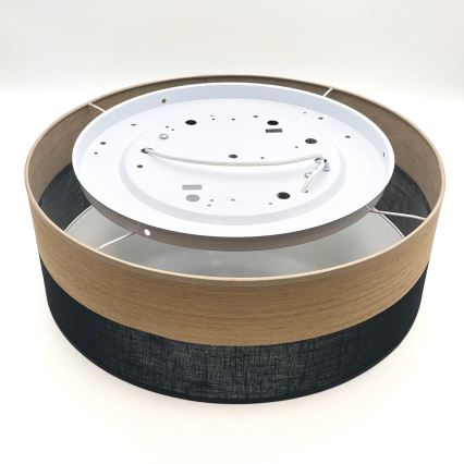 Stropní svítidlo SIRJA WOOD 2xE27/15W/230V pr. 45 cm černá/dub