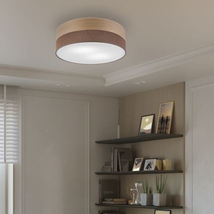 Stropní svítidlo SIRJA WOOD 2xE27/15W/230V pr. 45 cm hnědá/dub