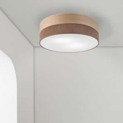 Stropní svítidlo SIRJA WOOD 2xE27/15W/230V pr. 45 cm hnědá/dub