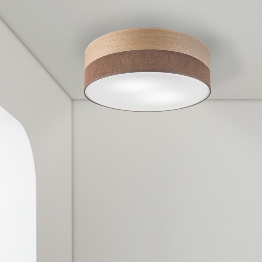Stropní svítidlo SIRJA WOOD 2xE27/15W/230V pr. 45 cm hnědá/dub