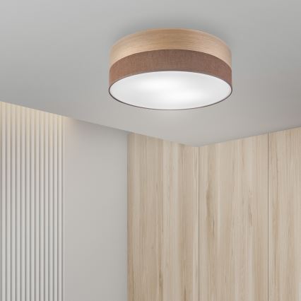 Stropní svítidlo SIRJA WOOD 2xE27/15W/230V pr. 45 cm hnědá/dub