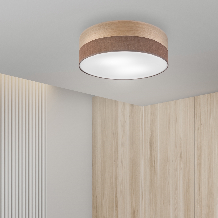 Stropní svítidlo SIRJA WOOD 2xE27/15W/230V pr. 45 cm hnědá/dub