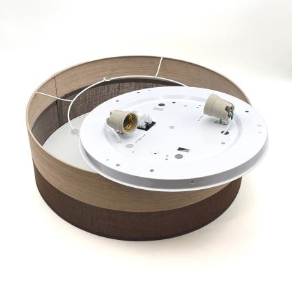 Stropní svítidlo SIRJA WOOD 2xE27/15W/230V pr. 45 cm hnědá/dub
