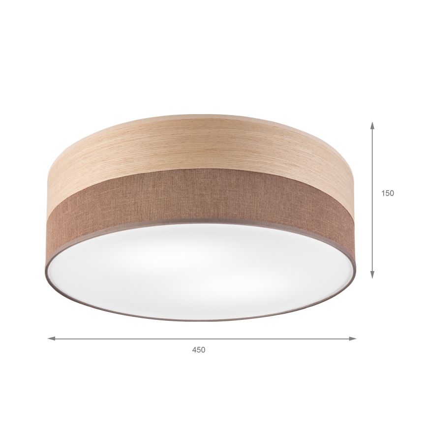 Stropní svítidlo SIRJA WOOD 2xE27/15W/230V pr. 45 cm hnědá/dub
