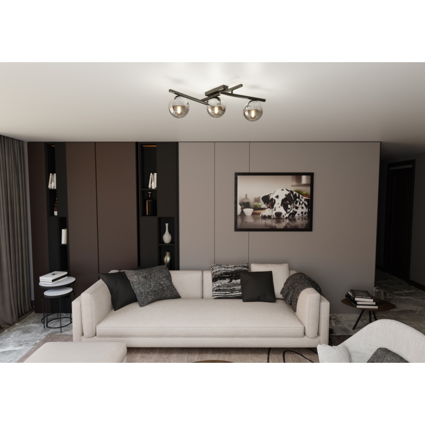 Stropní svítidlo SMART 3xE14/10W/230V černá/šedá