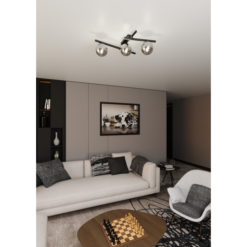 Stropní svítidlo SMART 3xE14/10W/230V černá/šedá