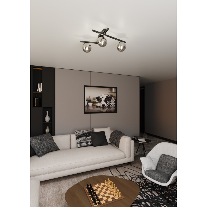 Stropní svítidlo SMART 3xE14/10W/230V černá/šedá