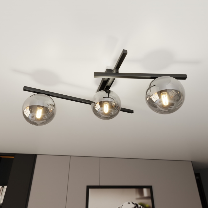 Stropní svítidlo SMART 3xE14/10W/230V černá/šedá