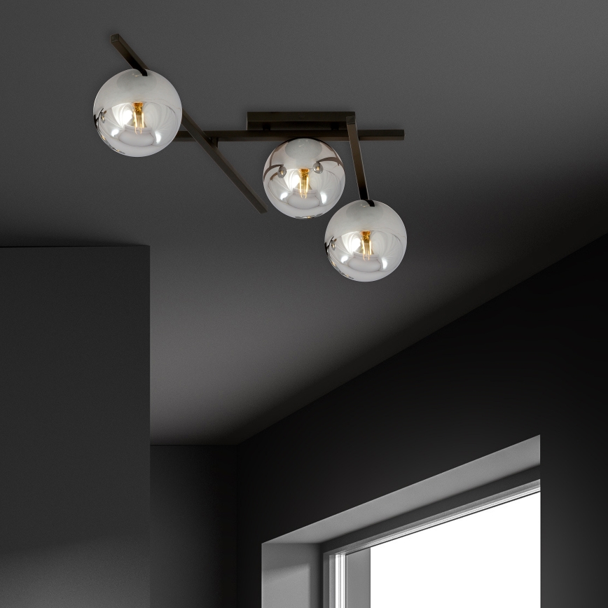 Stropní svítidlo SMART 3xE14/10W/230V černá/šedá