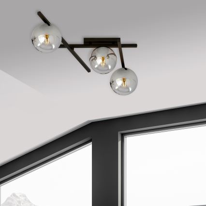 Stropní svítidlo SMART 3xE14/10W/230V černá/šedá