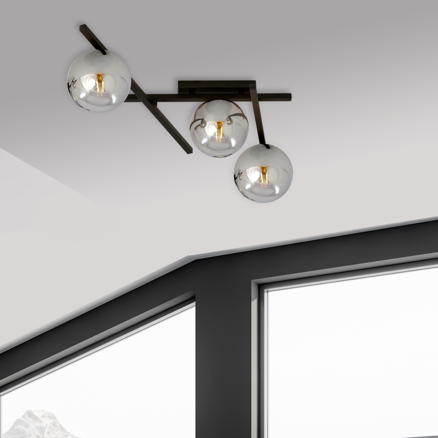 Stropní svítidlo SMART 3xE14/10W/230V černá/šedá
