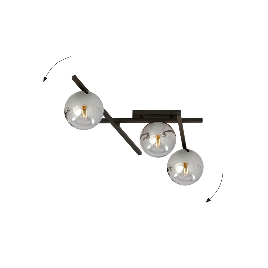 Stropní svítidlo SMART 3xE14/10W/230V černá/šedá
