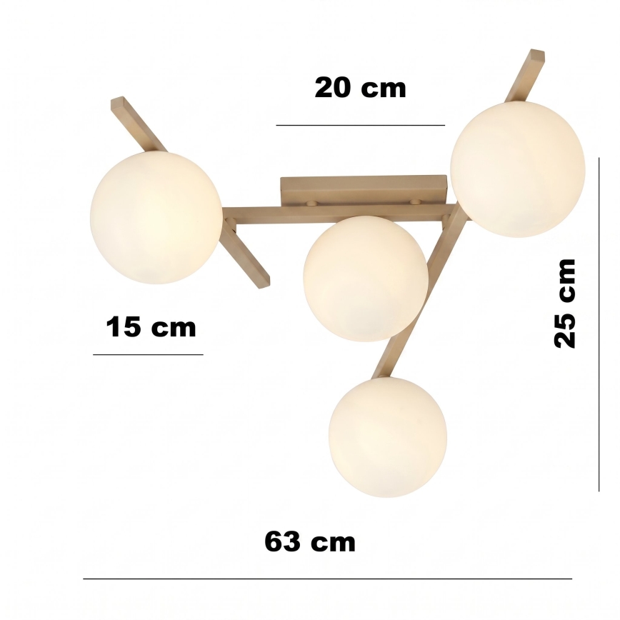 Stropní svítidlo SMART 4xE14/10W/230V béžová/bílá