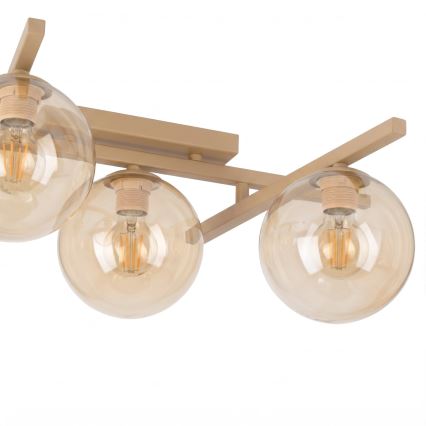 Stropní svítidlo SMART 5xE14/10W/230V béžová/kouřová béžová