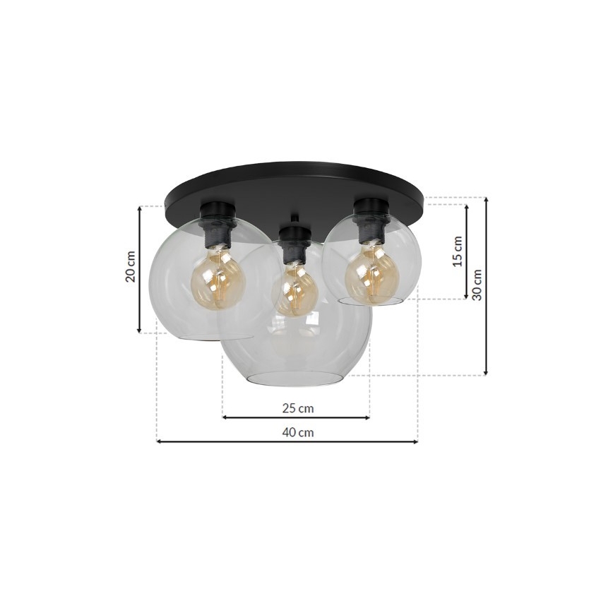 Stropní svítidlo SOFIA 3xE27/60W/230V čirá