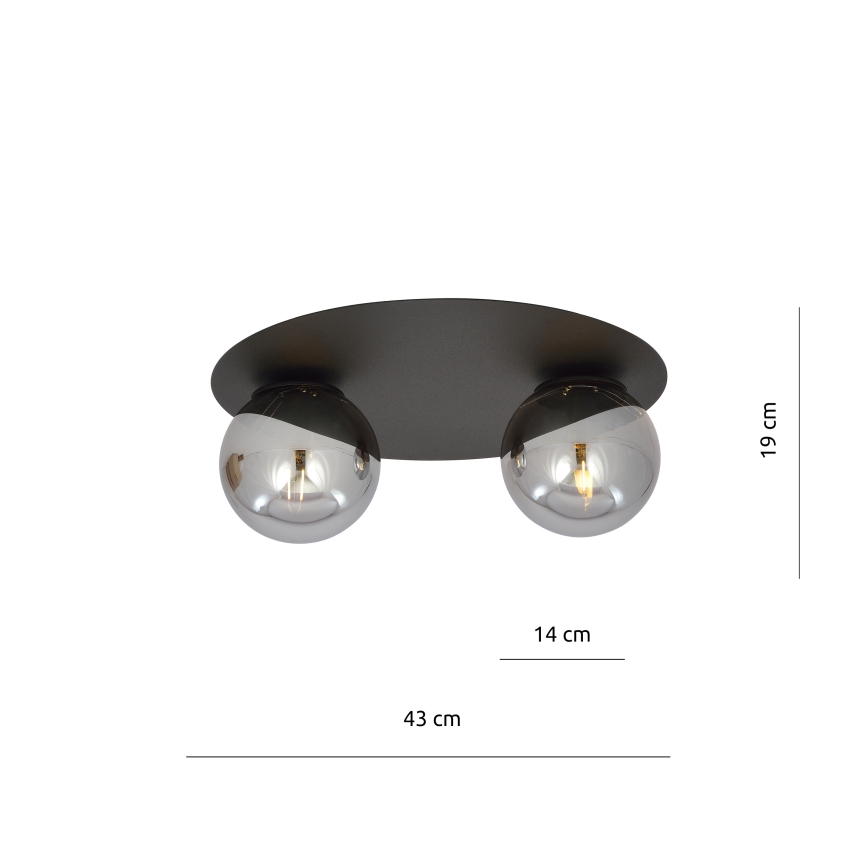 Stropní svítidlo SOLAR 2xE14/10W/230V černá/šedá