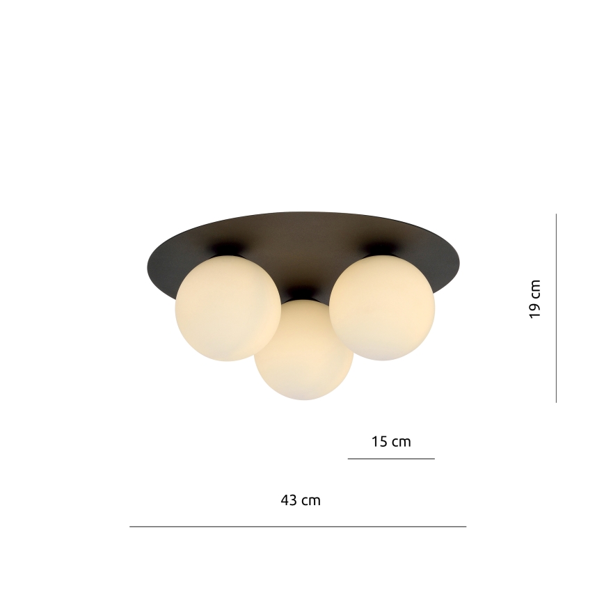 Stropní svítidlo SOLAR 3xE14/10W/230V černá/bílá