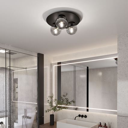 Stropní svítidlo SOLAR 3xE14/10W/230V černá/šedá