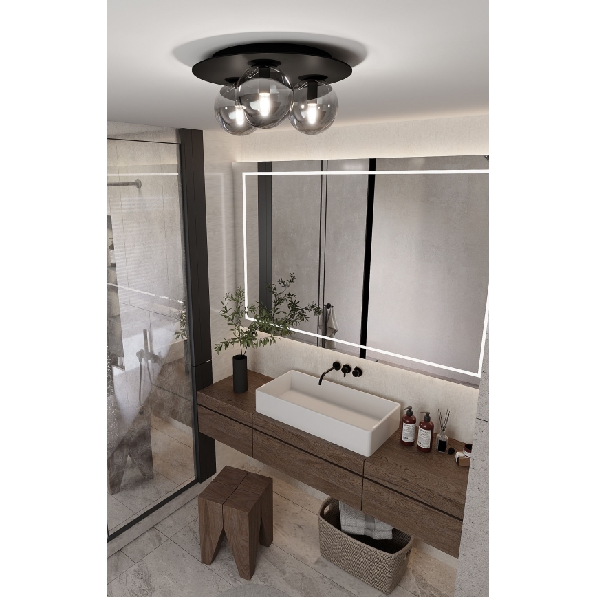 Stropní svítidlo SOLAR 3xE14/10W/230V černá/šedá