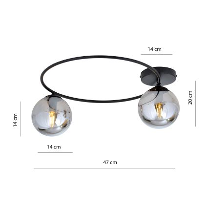 Stropní svítidlo SOPRA 2xE14/10W/230V černá