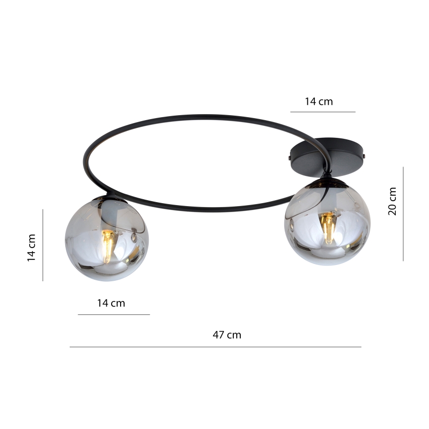 Stropní svítidlo SOPRA 2xE14/10W/230V černá